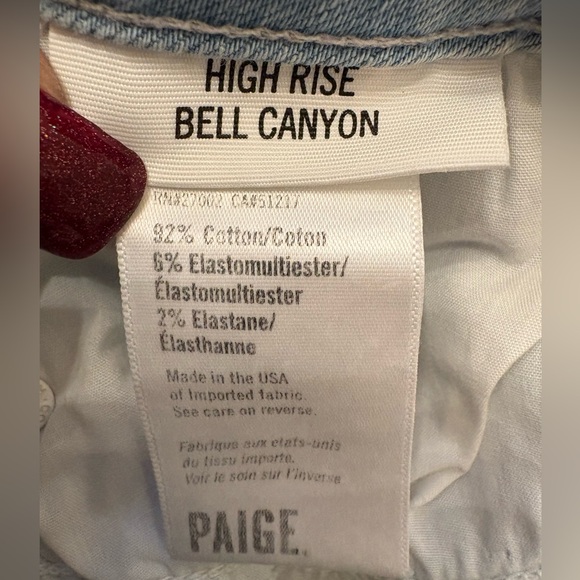 NWOT PAIGE High Rise Bell Canyon Flare Jeans In Powell Wash Women’s 30 - Picture 7 of 10